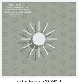 white sun icon on gray background