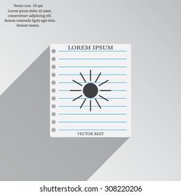 white sun icon on gray background