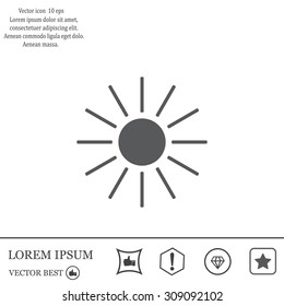 white sun icon on gray background
