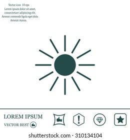 white sun icon on gray background