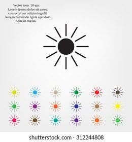 white sun icon on gray background