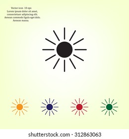 white sun icon on gray background