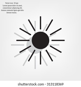 white sun icon on gray background