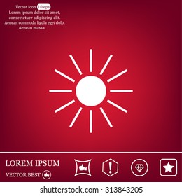 white sun icon on gray background