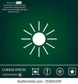white sun icon on gray background