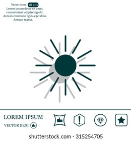 white sun icon on gray background