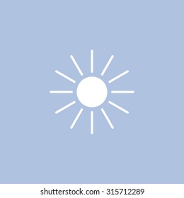 white sun icon on gray background