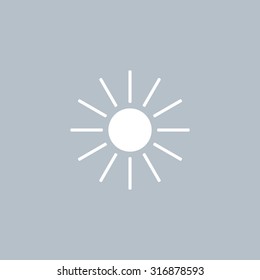 white sun icon on gray background
