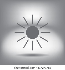 white sun icon on gray background