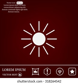 white sun icon on gray background
