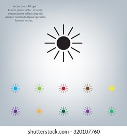 white sun icon on gray background