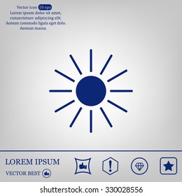 white sun icon on gray background