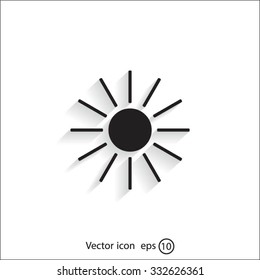 white sun icon on gray background