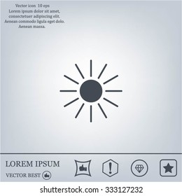 white sun icon on gray background