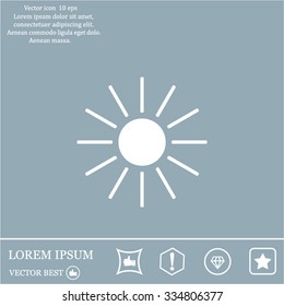 white sun icon on gray background