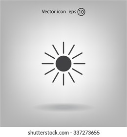 white sun icon on gray background