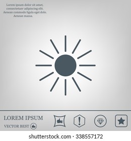 white sun icon on gray background