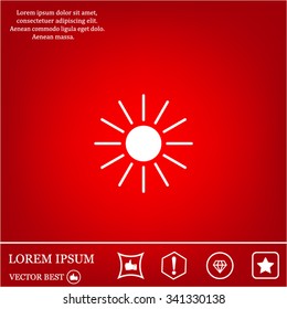 white sun icon on gray background