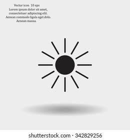 white sun icon on gray background