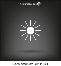 white sun icon on gray background