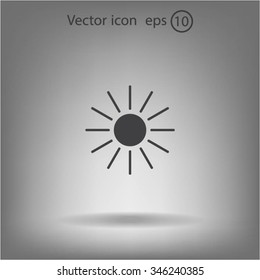 white sun icon on gray background