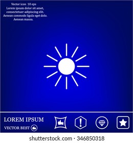 white sun icon on gray background
