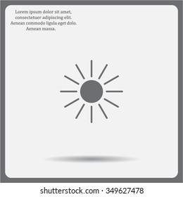 white sun icon on gray background