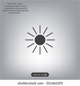 white sun icon on gray background