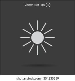 white sun icon on gray background