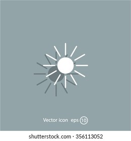 white sun icon on gray background