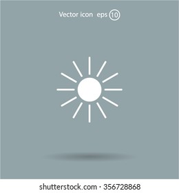 white sun icon on gray background