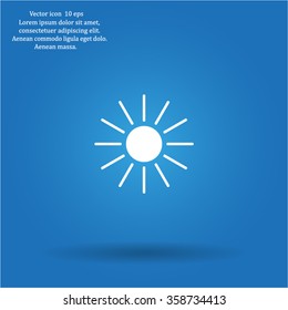 white sun icon on gray background