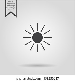 white sun icon on gray background