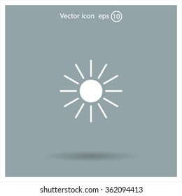 white sun icon on gray background