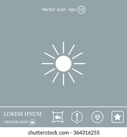 white sun icon on gray background
