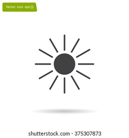 white sun icon on gray background