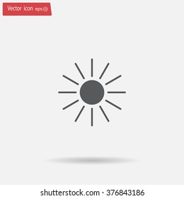 white sun icon on gray background