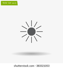 white sun icon on gray background