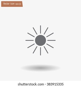 white sun icon on gray background