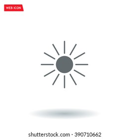 white sun icon on gray background