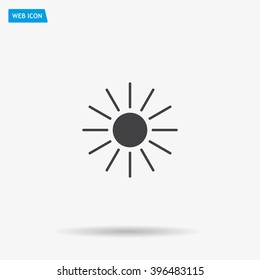 white sun icon on gray background