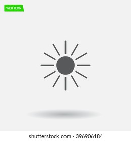 white sun icon on gray background