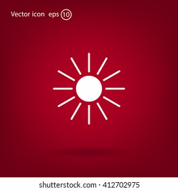 white sun icon on gray background
