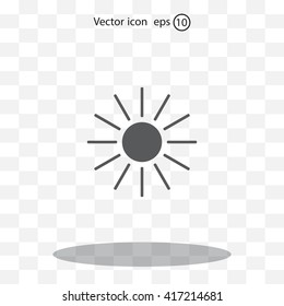 white sun icon on gray background