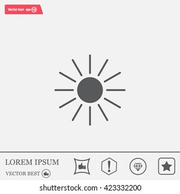 white sun icon on gray background