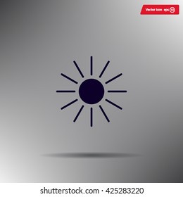 white sun icon on gray background