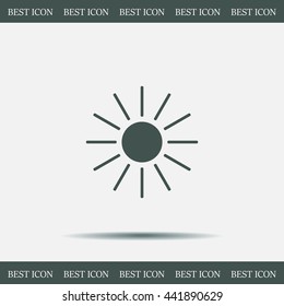 white sun icon on gray background