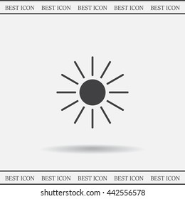 white sun icon on gray background