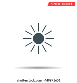 white sun icon on gray background