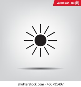 white sun icon on gray background